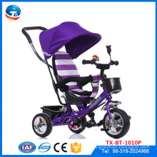 Cadre d&#39;acier homologué CE 4 en 1 Poussettes Tricycle bébé Pram avec pneu EVA / Air, Tricycle enfant bon marché avec push bar, Tricycle bébé